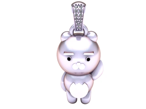 Cute Bear Character Pendant 3D Model