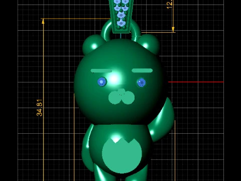 Cute Bear Character Pendant 3D Model