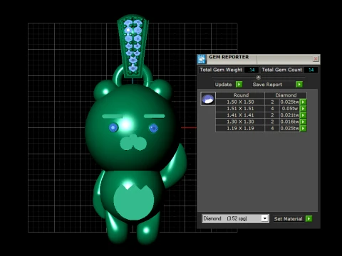 Cute Bear Character Pendant 3D Model