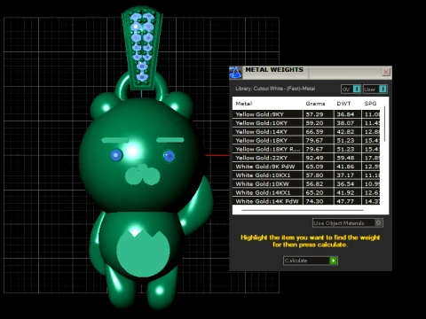 Cute Bear Character Pendant 3D Model