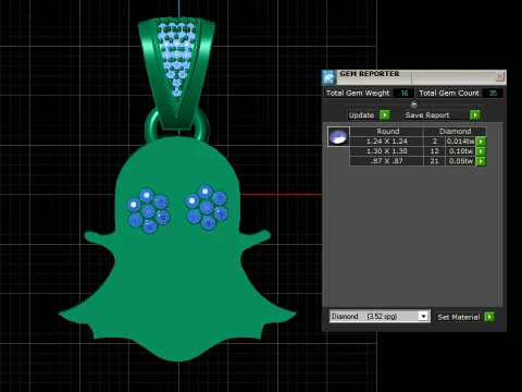 Pingente Floral Manta Ray Modelo 3D