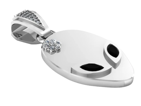 Minimal Alien Face Pendant 3D Model