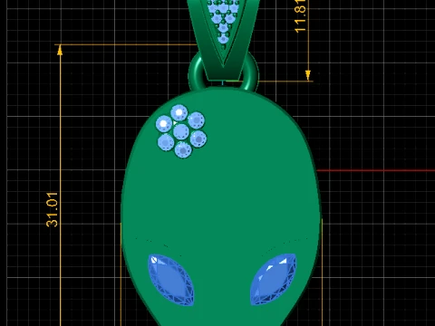 Minimal Alien Face Pendant 3D Model
