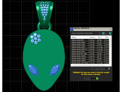 Minimal Alien Face Pendant 3D Model