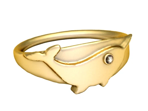 Golden Whale Ring 3D Model