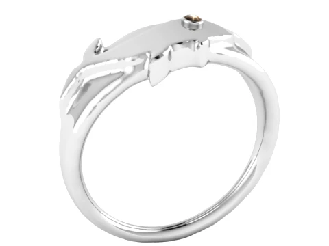Golden Whale Ring 3D Model
