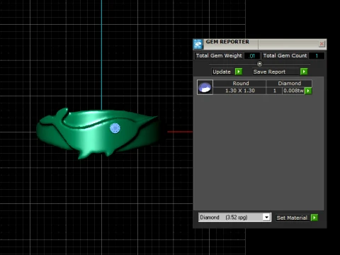 Golden Whale Ring 3D Model