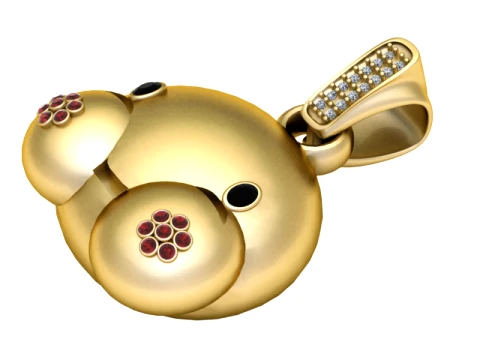 Pingente de rosto de cachorrinho fofo Modelo 3D