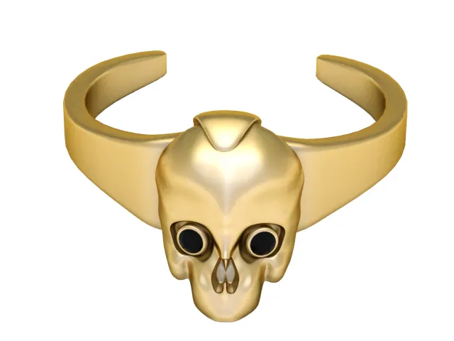Gothic Skull Cuff Bracelet 3D Model .c4d .max .obj .3ds .fbx .stl .blend 