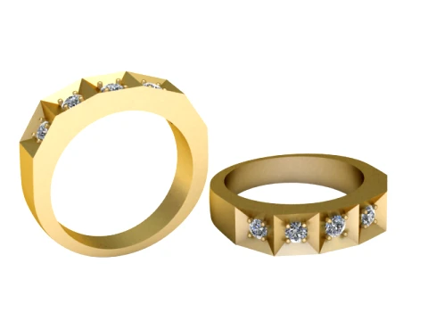 Diamant-Pyramiden-Bandring 3D Modell