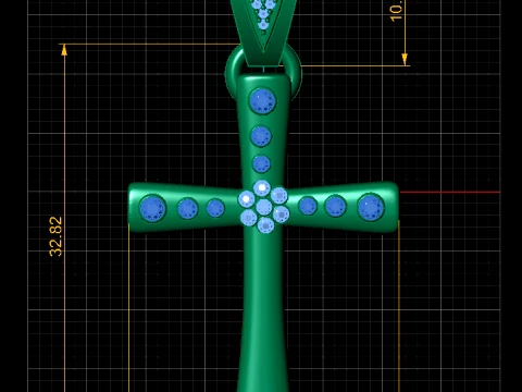 ルビークロスペンダント 3Dモデル