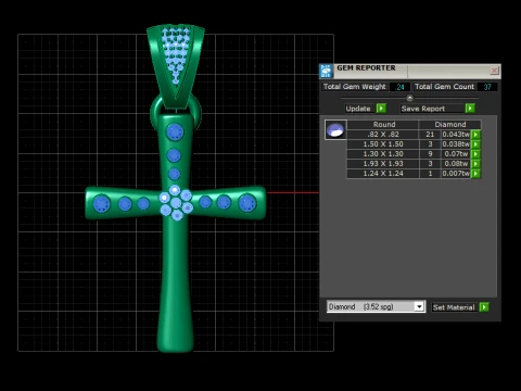 ルビークロスペンダント 3Dモデル