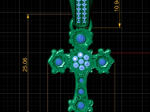 S&uuml;sl&uuml; Yakut Ha&ccedil; Kolye 3D Model