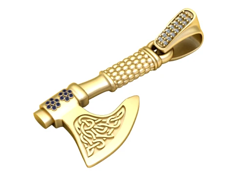 Celtic Viking Axe Pendant 3D Model
