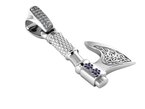 Celtic Viking Axe Pendant 3D Model