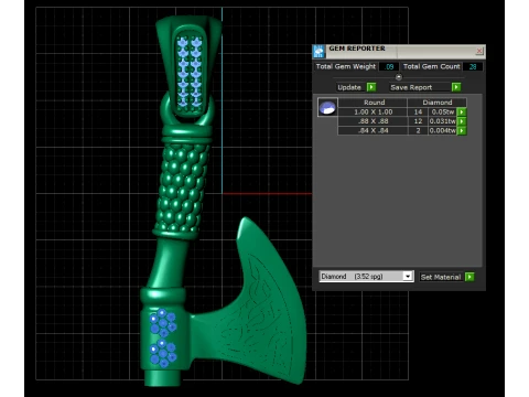 Celtic Viking Axe Pendant 3D Model
