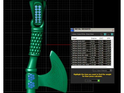 Celtic Viking Axe Pendant 3D Model