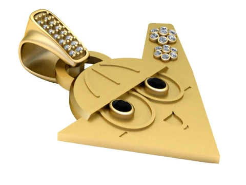 Wise Owl Triangle Pendant 3D Model