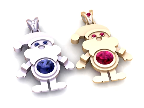 Colgante de piedras preciosas de Pap&aacute; Noel Modelo 3D