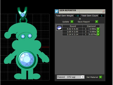 サンタクロースの宝石ペンダント 3Dモデル