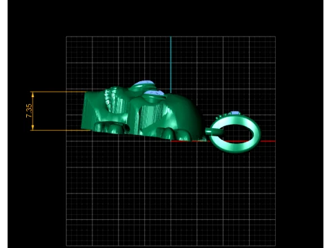 Gemstone Skull Crossbones Pendant 3D Model