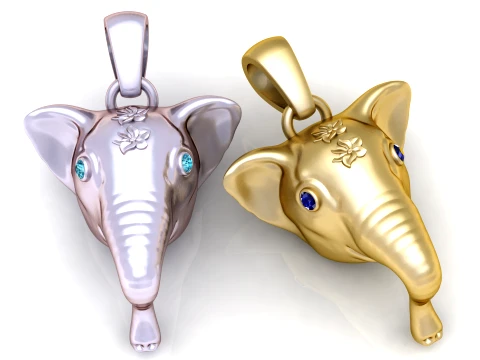 Colgante floral con cabeza de elefante Modelo 3D