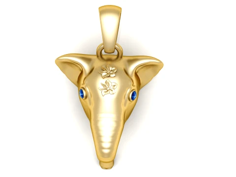 Floral Elephant Head Pendant 3D Model