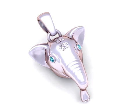 Floral Elephant Head Pendant 3D Model