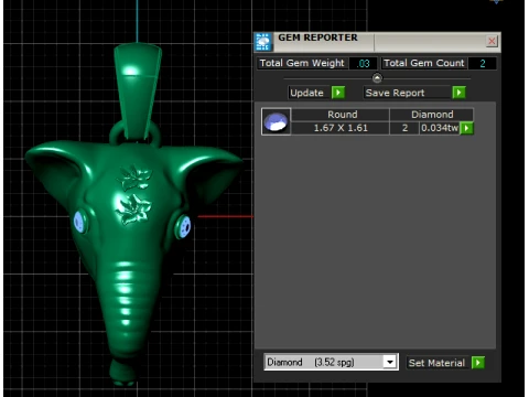 Floral Elephant Head Pendant 3D Model