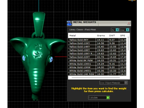 Floral Elephant Head Pendant 3D Model