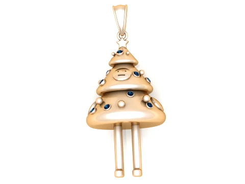 Pingente fofo de personagem de &aacute;rvore de Natal Modelo 3D