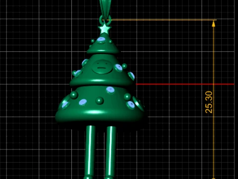 Pingente fofo de personagem de &aacute;rvore de Natal Modelo 3D