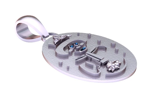 Pingente Medalh&atilde;o Lua Rob&ocirc; Fofo Modelo 3D
