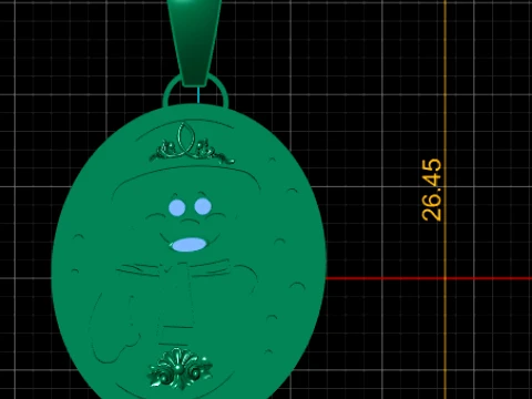 Pingente Medalh&atilde;o Lua Rob&ocirc; Fofo Modelo 3D