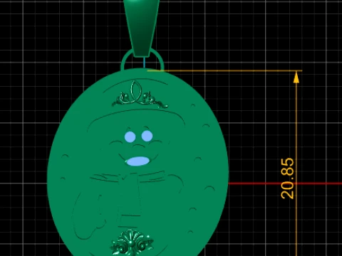 Pingente Medalh&atilde;o Lua Rob&ocirc; Fofo Modelo 3D