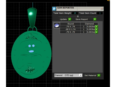 Pingente Medalh&atilde;o Lua Rob&ocirc; Fofo Modelo 3D