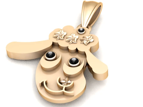 Pingente floral de rosto de ovelha Modelo 3D
