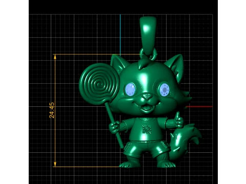 Pingente de personagem Lollipop Fox Modelo 3D