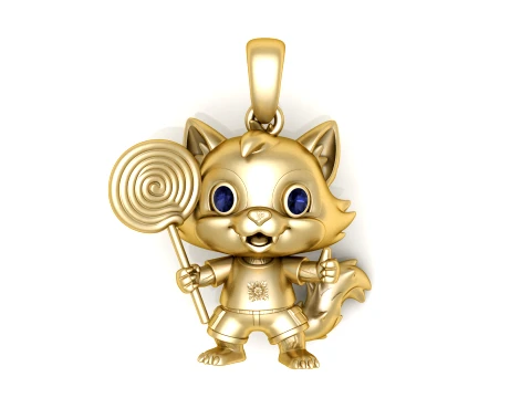 Pingente de personagem Lollipop Fox Modelo 3D