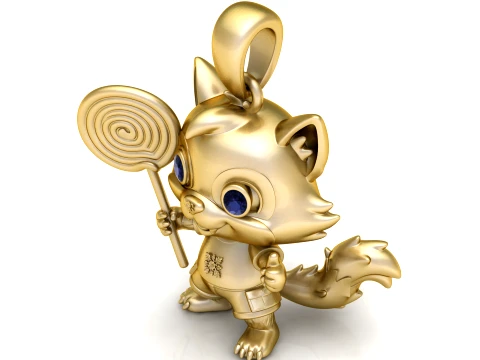 Pingente de personagem Lollipop Fox Modelo 3D