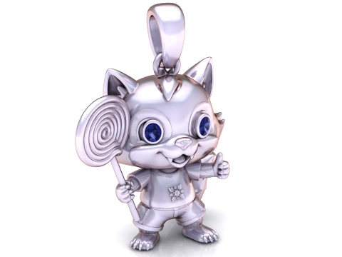 Pingente de personagem Lollipop Fox Modelo 3D