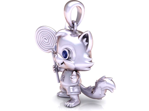 Pingente de personagem Lollipop Fox Modelo 3D