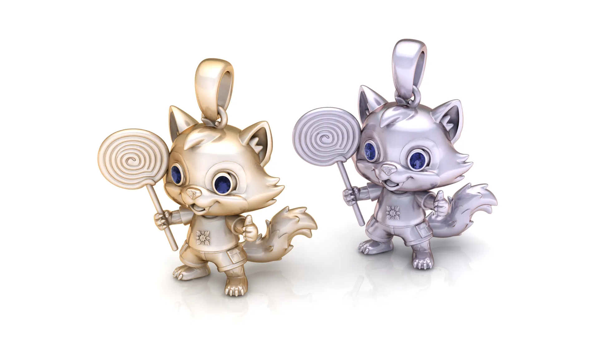 Pingente de personagem Lollipop Fox Modelo 3D .c4d .max .obj .3ds .fbx .stl .blend 