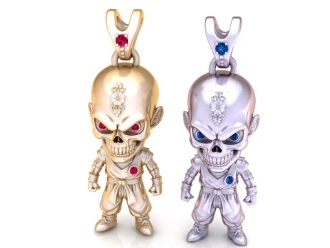 Skull Warrior Character Pendant 3D Model