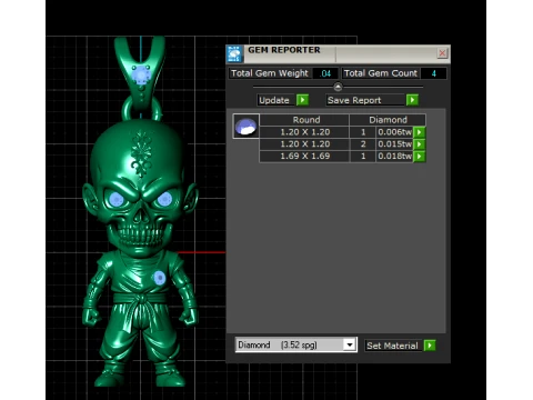 髑髏戦士キャラクターペンダント 3Dモデル