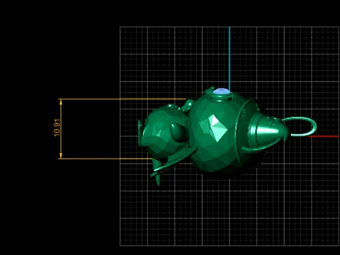 Wizard Bat Character Pendant 3D Model