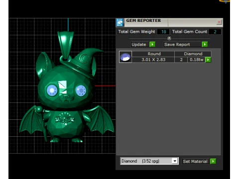Wizard Bat Character Pendant 3D Model