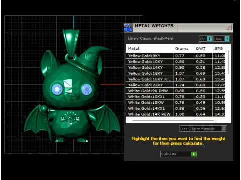 Wizard Bat Character Pendant 3D Model