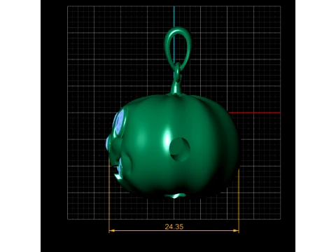 Gemstone Jack-O-Lantern Pendant 3D Model