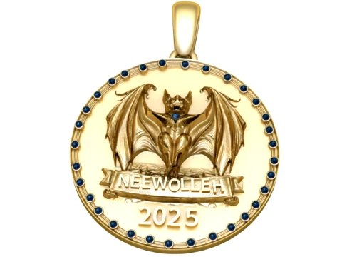 Medalh&atilde;o de Morcego de Ano Novo 2025 Modelo 3D